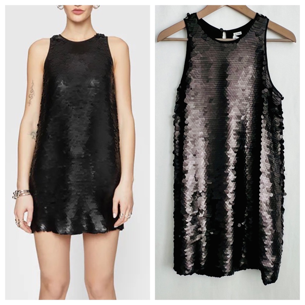 NWT Rebecca Minkoff Becky Sequin Mini Party Dress Black Size S